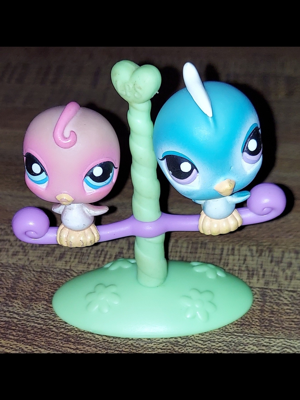 Littlest Pet Shop Pink & Blue Bird Perch Playset